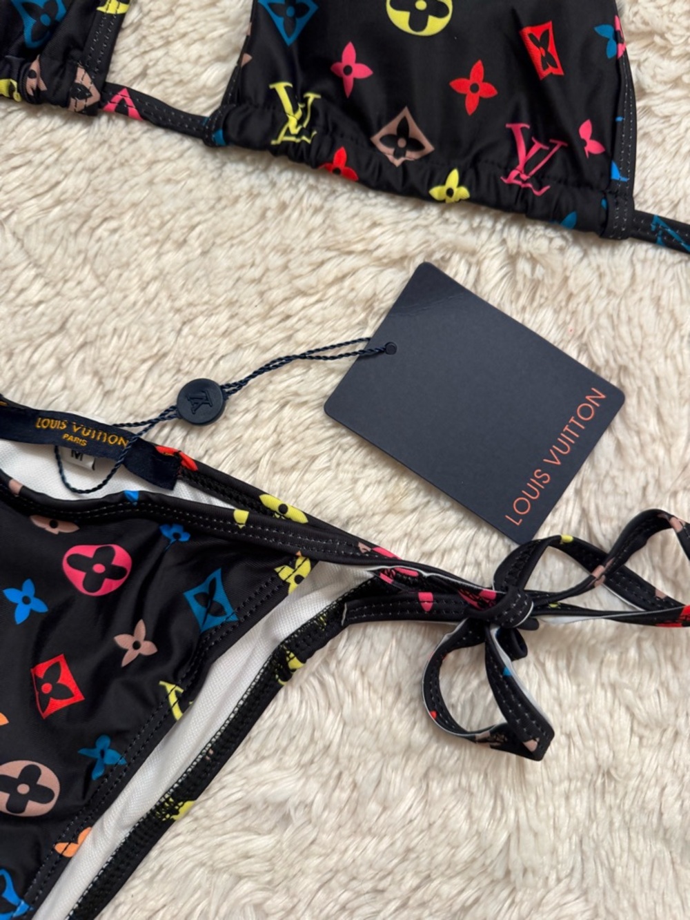 Louis Vuitton Black Multicolor Bikini Set size medium - Picture 5 of 5